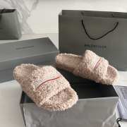 Uubags | Balenciaga Furry Slide Sandal In Beige - 6