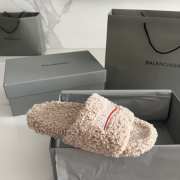 Uubags | Balenciaga Furry Slide Sandal In Beige - 5