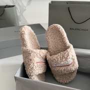 Uubags | Balenciaga Furry Slide Sandal In Beige - 4