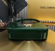 Uubags | Dolce & Gabbana 3.5 shoulder bag in green pattent leather with DG logo 22x18x6cm - 3