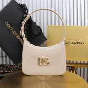 Uubags | Dolce & Gabbana light pink calfskin 3.5 shoulder bag with DG logo 22x18x6cm - 5