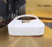 Uubags | Dolce & Gabbana white calfskin 3.5 shoulder bag with DG logo 22x18x6cm - 6