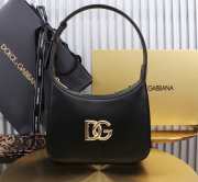 Uubags | Dolce & Gabbana black calfskin 3.5 shoulder bag with DG logo 22x18x6cm - 1