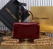 Uubags | Dolce & Gabbana Calfskin DG Girls Bag In Red Pattern Leather 10x18x3.5cm - 3