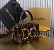 Uubags |  Dolce & Gabbana DG Girls mini bag comes in leopard-print polished calfskin 10x18x3.5cm - 3