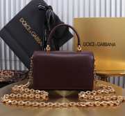 Uubags | Dolce & Gabbana DG Girls Bag In Burgundy Calfskin Leather 10x18x3.5cm - 2