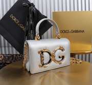 Uubags | Dolce & Gabbana DG Girls Bag In Silver Nappa Leather Lining 10x18x3.5cm - 5