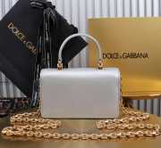 Uubags | Dolce & Gabbana DG Girls Bag In Silver Nappa Leather Lining 10x18x3.5cm - 3