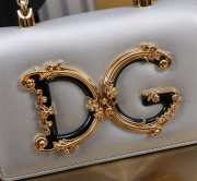 Uubags | Dolce & Gabbana DG Girls Bag In Silver Nappa Leather Lining 10x18x3.5cm - 2