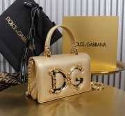 Uubags | Dolce & Gabbana DG Girls Bag In Gold Nappa Leather Lining 10x18x3.5cm - 4