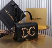 Uubags | Dolce & Gabbana DG Girls Bag In Black Calfskin Leather 10x18x3.5cm - 6