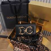 Uubags | Dolce & Gabbana DG Girls Bag In Black Calfskin Leather 10x18x3.5cm - 2