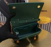 Uubags | Dolce & Gabbana DG Girls Bag In Green Calfskin Leather 10x18x3.5cm - 2