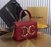 Uubags | Dolce & Gabbana DG Girls Bag In Red Calfskin Leather 10x18x3.5cm - 2