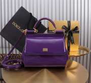 Uubags | Dolce & Gabbana medium patent leather Sicily bag in purple 20x16x8cm - 1