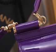 Uubags | Dolce & Gabbana medium patent leather Sicily bag in purple 20x16x8cm - 5