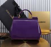 Uubags | Dolce & Gabban large patent leather Sicily bag in purple 25x12x20cm - 4