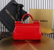 Uubags | Dolce & Gabbana small patent leather Sicily bag in red 11x18x6cm - 4