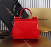 Uubags | Dolce & Gabbana medium patent leather Sicily bag in red 20x16x8cm - 2