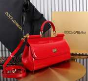 Uubags | Dolce & Gabbana medium patent leather Sicily bag in red 29x18x12cm - 4