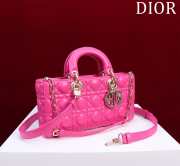 Uubags | Dior M0540 Lady D-Joy Fuchsia Cannage Lambskin Bag 26x13.5x5cm - 4