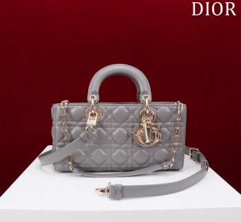 Uubags | Dior M0540 Lady D-Joy Grey Cannage Lambskin Bag 26x13.5x5cm