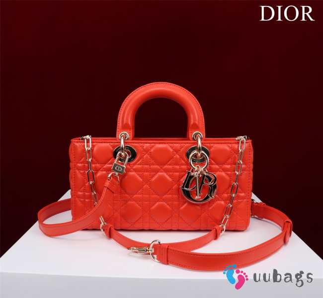 Uubags | Dior M0540 Lady D-Joy Orange Cannage Lambskin Bag 26x13.5x5cm - 1