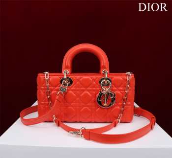 Uubags | Dior M0540 Lady D-Joy Orange Cannage Lambskin Bag 26x13.5x5cm