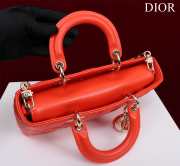 Uubags | Dior M0540 Lady D-Joy Orange Cannage Lambskin Bag 26x13.5x5cm - 3