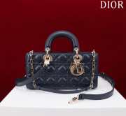 Uubags | Dior M0540 Lady D-Joy Navy Blue Cannage Lambskin Bag 26x13.5x5cm - 1