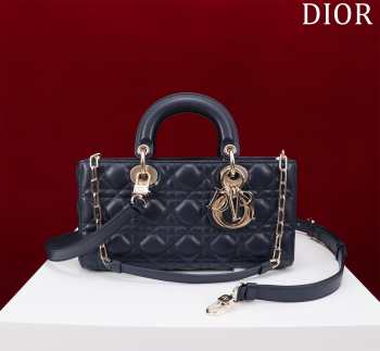 Uubags | Dior M0540 Lady D-Joy Navy Blue Cannage Lambskin Bag 26x13.5x5cm