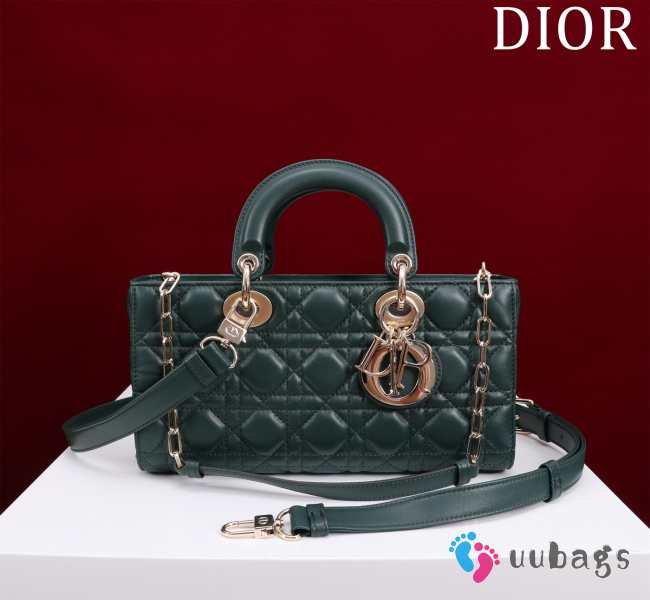 Uubags | Dior M0540 Lady D-Joy Dark Green Cannage Lambskin Bag 26x13.5x5cm - 1