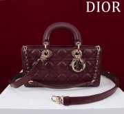 Uubags | Dior M0540 Lady D-Joy Burgundy Cannage Lambskin Bag 26x13.5x5cm - 1