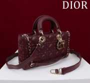 Uubags | Dior M0540 Lady D-Joy Burgundy Cannage Lambskin Bag 26x13.5x5cm - 4