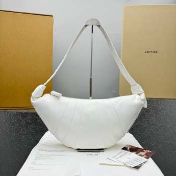 Uubags | Jacquemus Lemaire Croissant Bag In White 35.5x18x5cm