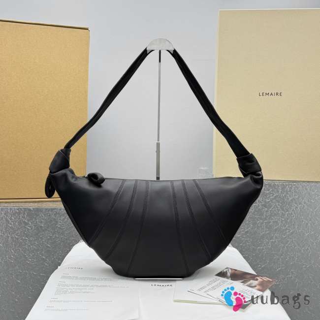 Uubags | Jacquemus Lemaire Croissant Bag In Black 35.5x18x5cm - 1