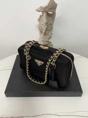 Uubags | Prada 1BB121 nylon black shoulder bag 25x17x5cm - 6