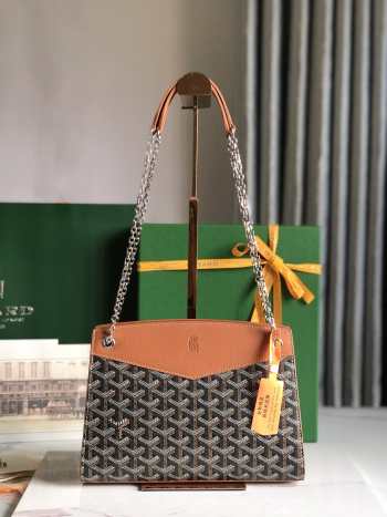 Uubags | Goyard Rouette Structuré mini bag in black & tan 20x15x6.5cm