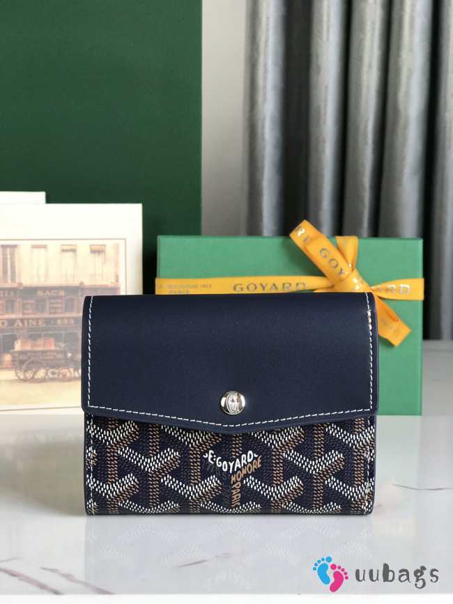 Uubags | Goyard Saint-Gabriel wallet in navy blue 12x2.5x9.3cm - 1