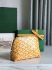 Uubags | Goyard Vendôme cosmetic pouch in yellow 13.5x7x18cm - 4