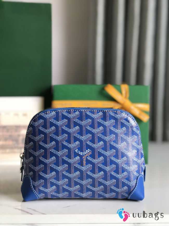 Uubags | Goyard Vendôme cosmetic pouch in blue 13.5x7x18cm - 1