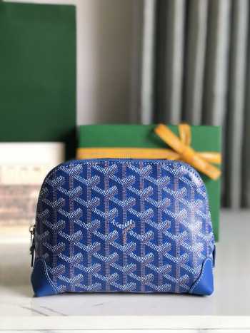 Uubags | Goyard Vendôme cosmetic pouch in blue 13.5x7x18cm