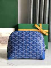 Uubags | Goyard Vendôme cosmetic pouch in blue 13.5x7x18cm - 3