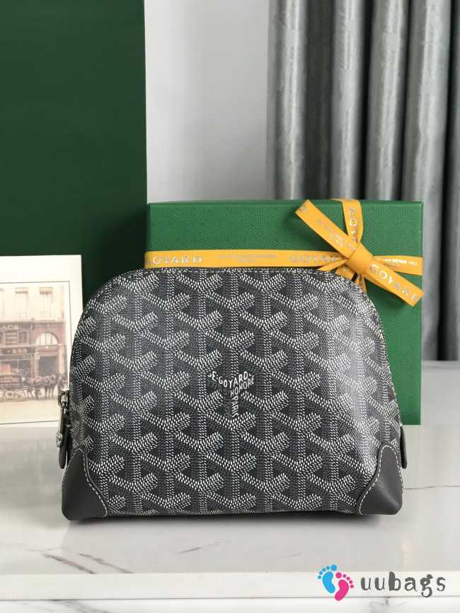 Uubags | Goyard Vendôme cosmetic pouch in dark grey 13.5x7x18cm - 1