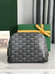 Uubags | Goyard Vendôme cosmetic pouch in dark grey 13.5x7x18cm - 1