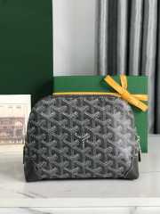 Uubags | Goyard Vendôme cosmetic pouch in dark grey 13.5x7x18cm - 6