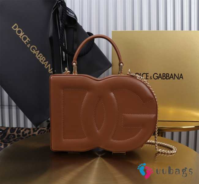 Uubags | Dolce & Gabbana Logo Box bag in brown 20x15x6.5cm - 1