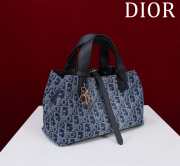 Uubags | Toujours Bag Blue Denim Dior Oblique Jacquard  28.5x21.5x17cm - 2