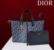 Uubags | Toujours Bag Blue Denim Dior Oblique Jacquard 37x27x19cm - 2