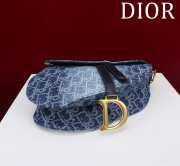 Uubags | Saddle Bag Blue Denim Dior Oblique Jacquard 25.5x20x6.5cm - 4